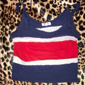 Red, white, and blue crop tank top